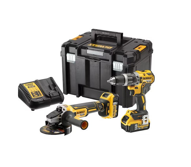 Kit Dewalt Rebarbadora DCD405 + DCD796 + 2 Bat. 5Ah + Carregador + Mala Tstak