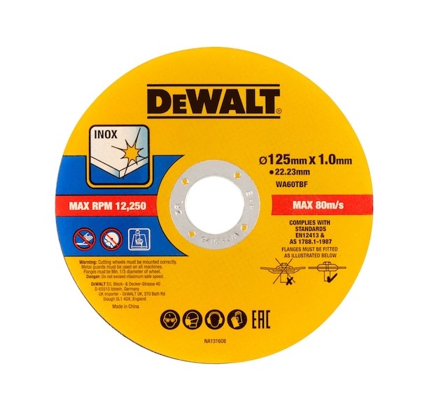 Discos de corte de alto desempenho para aço inox 125 x 1 x 22.23mm