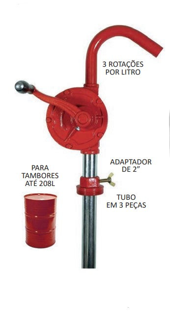 Bomba trasfega rotativa metálica