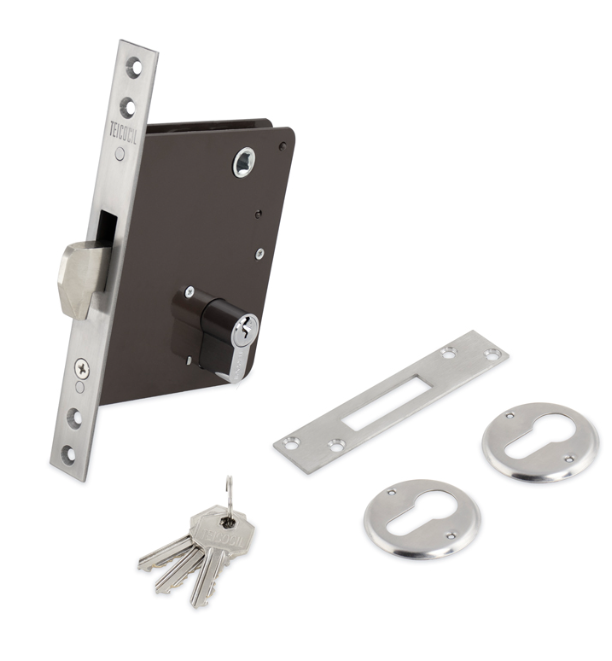 Teicocil t/yale mortise lock 60mm chrome