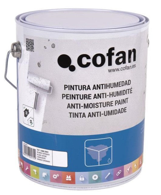 Tinta sintética branca acetinada anti-humidade - Proteção duradoura para paredes e tetos  750ML