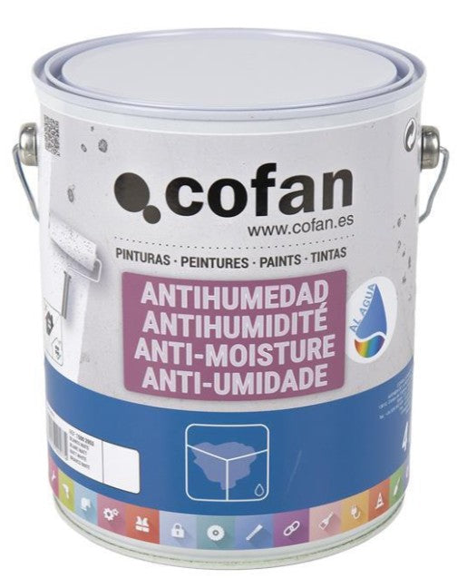 Tinta à base de água contra a humidade em branco mate, Solução para paredes e tetos