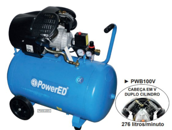 Compressor de Piston direto 100Lts Monofsico PowerEd