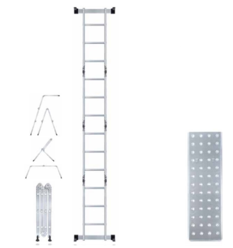 Escada Multiusos Alu. 4x3 /3,72mt c/Plataforma